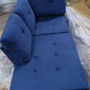 97 Inch Modern Sectional Couch, L Shape Living Room Sets with Ottoman, Velvet with Storage, Modular Sectional Sofa for Living Room, Apartment, Blue