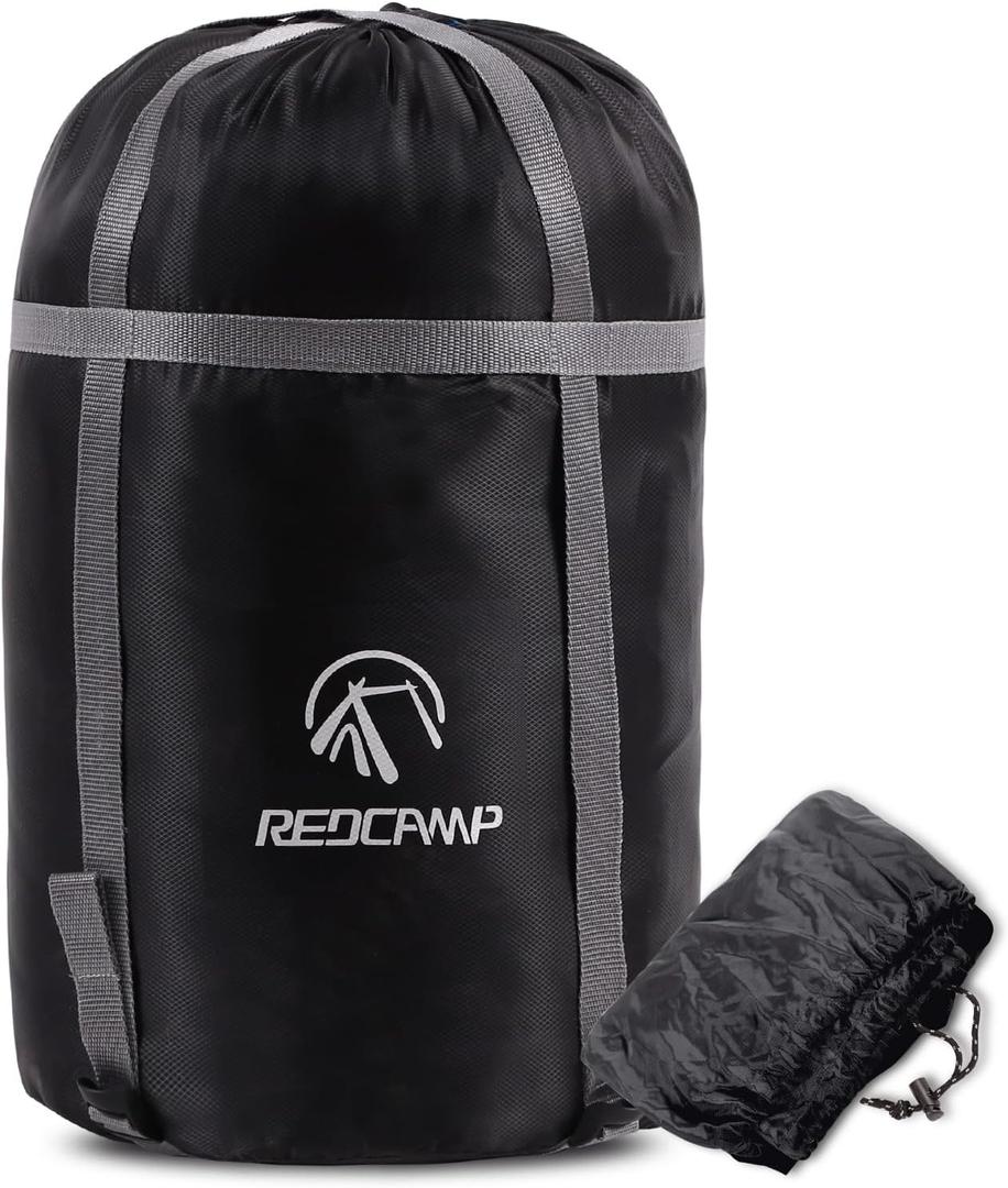 REDCAMP Sleeping Bag Stuff Sack, Black M, L, XL and XXL Compression Sack, Great for Backpacking and Camping