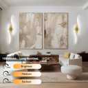 hunhun Battery Operated Wall Sconces Set of Two, Wireless Wall Sconce with Remote Control, Gold Rechargeable Sconces 3000K-6500K, RGB Dimmable Wall Lights for Living Room, Hallway, Bedroom