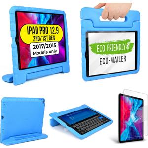 Official Cooper Dynamo Kids iPad Pro 12.9 Case for 1st/2nd Generation (2015/2017) | Unbreakable Protection, Magic Handle, Stand & Pencil Holder (NOT for 2018-2022 3rd-6th Gen) (Candy Blue)