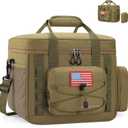 Maelstrom Tactical Lunch Box, Insulated Lunch Bag for Men, Large Durable Leakproof Cooler Bag with Detachable MOLLE Bags, Modern Lunch Tote for Adult Women Work,Picnic,20 Cans/15 L, Khaki