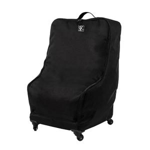 J.L. Childress Spinner Wheelie Padded Car Seat Bag- Travel Bag for Airplane, Fits Most Baby & Infant Car Seats, Boosters, & Carriers, Airport Accessories for Gate Check or Baggage Check- Deluxe, Black