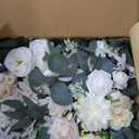 Artificial Arch Flowers Swag Set of 2 for Wedding Welcome Sign Floral Decoration and Reception Backdrop Decoration(Champagne White)