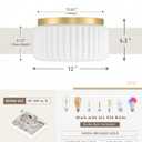 12" 2-Light Flush Mount Ceiling Light, Ribbed Glass, Gold