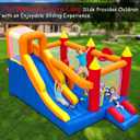 Baralir Inflatable Bounce House with 8.98 * 4.82 Ft Oversized Jump Area, 88'' Extra-Long Slide Kids Bounce House with Climbing Wall, Obstacle Poles & Hoop- Durable & Safe Backyard Fun for Kids, Super large trampoline area