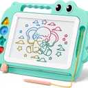 SGILE Toys for Kids, 1411 inch Magnetic Drawing Board for Early Learning, Erasable Doodle Writing Pad Gift for Baby Girls Boys, Painting Sketch Pad with Four Stamps for 3 4 5 Year Old Toddlers, Green