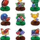 9pcs Football Table Centerpieces, Football Honeycomb Centerpieces Rugby Table Decorations for Sport Birthday Party Supplies