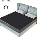 Grounding Mat for Bed, Grounding Mattress Cover for Improving Sleep, Sleep Pad, Earth Mat Carbon Leatherette Therapy (54" x 78")