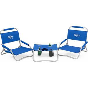#WEJOY 2 Pack Beach Chairs and Table Set Folding Low Beach Chairs for Adults Lightweight Outdoor Chair with Carry Bag for Lawn Camping Picnic Sports Blue Chair & Table Set #WEJOY 2 Pack Beach Chairs and Table Set Folding Low Beach Chairs for Adults Lightweight Outdoor Chair with Carry Bag for Lawn Camping Picnic Sports Blue Chair & Table Set