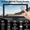 10'' Wireless Backup Camera System, 2 HD 1080P IP69 Waterproof Cameras with Large IPS Full Touch Screen 4 Channels Monitor, IR Night Vision Reverse Camera for RV Truck Trailer Camper