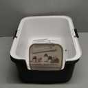 Sfozstra Cat Litter Box with Lid, Fully Enclosed Splash-Proof and Leak-Proof Urine High Edge and Odorless Cat Litter Box, Easy to Installation and Clean (Black with Pedal(S))