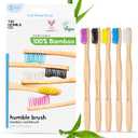 The Humble Co Bamboo Toothbrushes, 5 Pack - Soft Bristles Natural Bamboo Toothbrush - BPA Free Soft Bristles for Sensitive Gums - Non-Toxic & Plastic Free Handle - Dental Oral Care & Hygiene