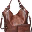 Women Tote Bag Handbags PU Leather Fashion Hobo Shoulder Bags with Adjustable Shoulder Strap (Large, Brown)