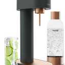 Ruby 2 Sparkling Water Maker - Silent Carbonated Water Machine Made of Robust Long-Lasting Aluminium & 1L Water Bottle - Without CO2 Cylinder - Colour Black Copper