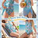 Xaatren Girls Swimsuit Toddler One Piece Swimwear Baby Summer Cutout Back Liner Beach Bathing Suit 3-12y (Breast Pad for 9y+)(Blue,7-8 Years)