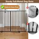 Metal Freestanding Dog Gates,Extra Wide 24", 32" Height Foldable Dog Fence for Indoor & Outdoor, Heavy Duty Freestanding Pet Barrier for Stairs, Doorways, Halls, Kitchen,Yard