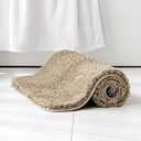 MIULEE Extra Thick Non Slip Bathroom Rug Shaggy Soft Bath Mat Plush Microfiber Absorbent Water for Shower Tub Machine Washable (Tan, 16x24 Inches)