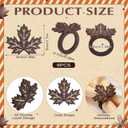 Roshtia 6 Pcs Fall Napkin Rings Wooden Thanksgiving Pumpkin Napkin Rings Handmade Brown Walnut Dinner Paper Holders for Thanksgiving Fall Halloween Party Banquet Dinner Table Decoration(Maple Leaf)