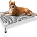 Elevated Outdoor Dog Bed, Large Size, Cotton Material, Non-Slip Feet, Fits up to 100lbs