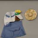 Spring Porch Goose Outfit for 17" Blue Overalls Lawn Goose Costume Clothes for Outdoor Patio Yard Lawn Art Decoration