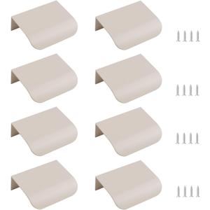 MOROBOR Finger Edge Pull, 8pcs Concealed Handle Modern Style Drawer Handles, Aluminum Alloy Invisible Handle Wardrobe Pull for Cabinet Hardware Drawer, 50mm/Cashmere Grey