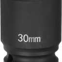 HARFINGTON 6-Point Impact Socket 3/4" Drive 30mm Metric 40Cr Alloy Steel Spindle Axle Nut Impact Socket