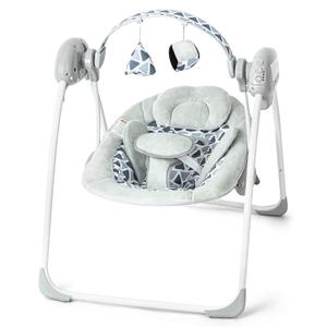 Baby Swings for Infants, Portable Baby Swing Folds Easy with Adaptable Speed, Music,Timer,Baby Swing Indoor/Outdoor,Infant Swing for Babies 0-6 Months 6-20 lbs Grey