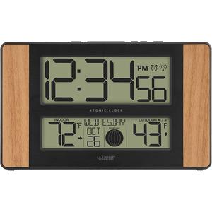 La Crosse Technology 513-1417 Atomic Digital Clock with Temperature and Moon Phase