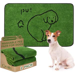 Qeils Reusable Puppy Pads, Washable Pee Pads for Dogs 2 Pack Durable Absorbent Leakproof Dog Training Pads for Home or Travel, Non-Slip Wee Wee Pads Potty Pads 48"x30"