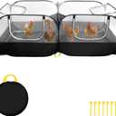 Small Animal Playpen, Portable Chicken Run with Detachable Bottom & Breathable Mesh Walls, Kennel Tent Crate for Indoor Outdoor Travel Camping, Foldable Pet Enclosure for Puppy Rabbit (Black)