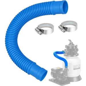 Pool Sand Filter Pump Hose - 1.25" Diameter Replacement Hose for Above Ground Pools Compatible with Pump Sand Filter and Saltwater Systems (Blue -1 Pack)