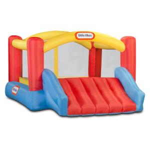 Little Tikes Jump 'n Slide Bouncer - Inflatable Jumper Bounce House Plus Heavy Duty Blower With GFCI, Stakes, Repair Patches, And Storage Bag 106.2 Inch x 137.7 Inch x 65.7 Inch Ages 3-8 Years