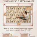 Blissful Diary Baby Play Mats for Floor, 72x48 Inch Extra Thicker & Large Soft Cushioning Foam Playmats for Babies and Toddlers, Foldable Washable Baby Crawling Mat for Playpen, Earth Tones Design