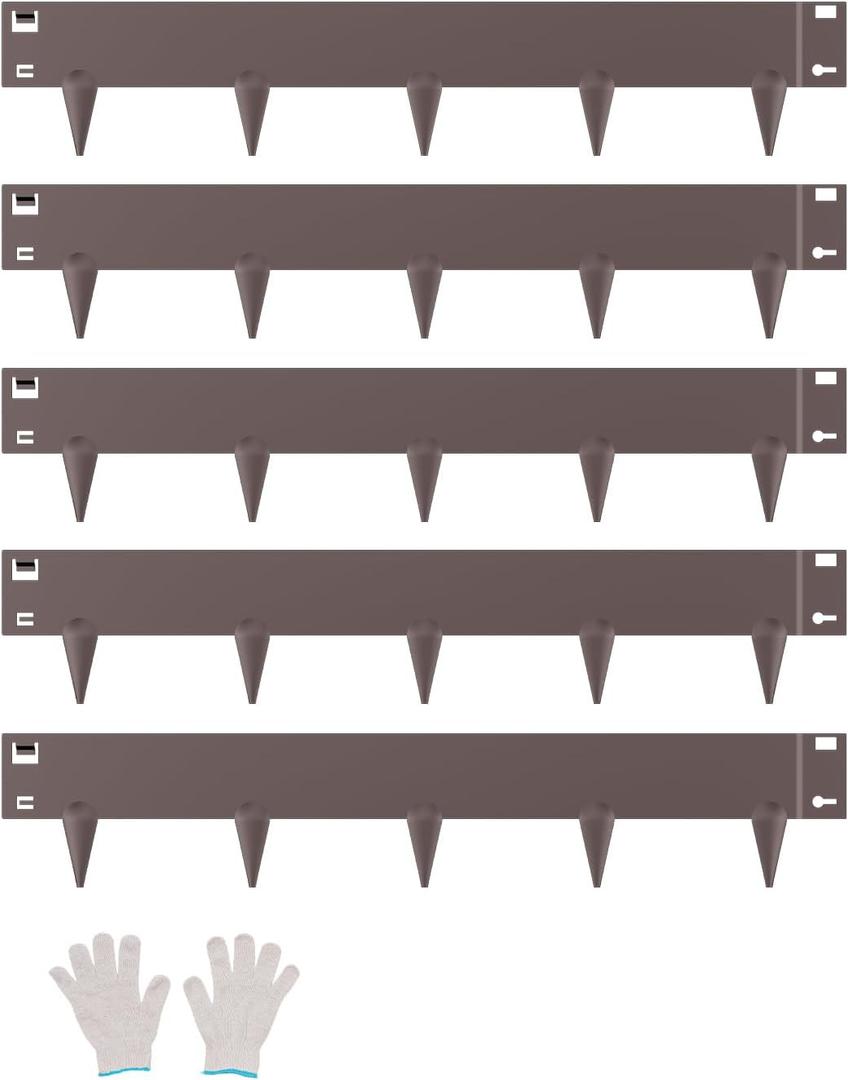 VEVOR Steel Landscape Edging, 5 Packs 39 x 4 in Rust-Resistant Metal Landscape Edging, Bendable Garden Edging Border, Heavy Duty Lawn Edging, Easy-to-Install, Flower Bed Yard Pathway Divider Brown