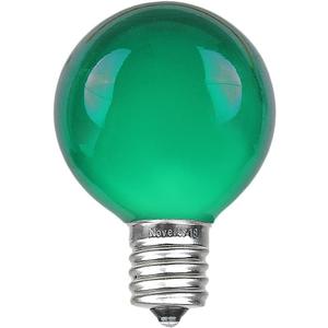 Novelty Lights Incandescent G50 Globe Replacement Bulbs - Outdoor Individual Bulbs for Events, Holiday Parties, Patios, and More - E17/C9 Intermediate Base, 7 Watt Lights (Green, 25 Pack)