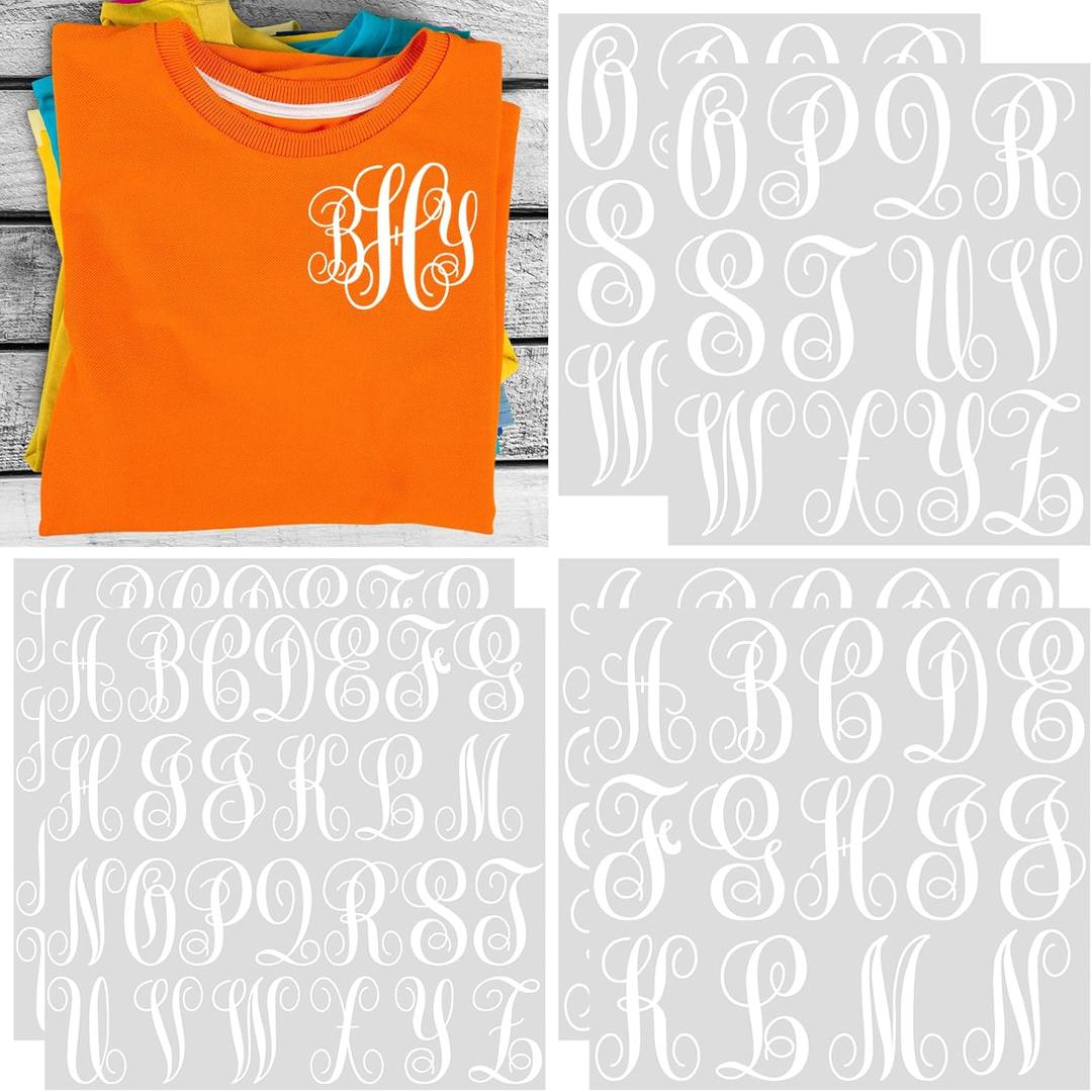 Fullhawl 6 Sheets Iron on Letters for Clothing 104 Pcs Iron on Heat Transfer A-Z Vinyl Letters with Heat Press Alphabet Decals for Fabric T-Shirt Jerseys Hats Printing DIY Crafts