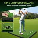 Golf Hitting Mats 31mm&55mm, 5x4ft/5x5ft Golf Mat Practice Outdoor & Indoor, Golf Practice Mat with 9 Tees, Heavy Duty Artificial Dual Turf Matt for Training Chipping Driving Swing Backyard Simulator