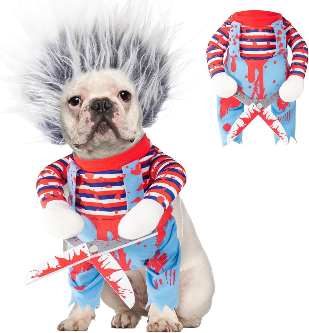 Deadly Dog Halloween Costumes for Small Medium Large Dogs, Cat Puppies, Funny Dog Costume Cosplay Clothes Outfit for Party Christmas Events Photo Props Halloween Decorations