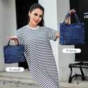 AOCINA Denim Purse Jean Tote Bag for Women Crossbody Shoulder Weekend Bags Denim Purses and Handbags for Women