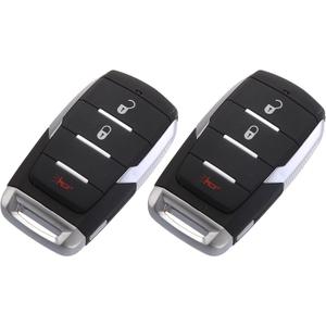 X AUTOHAUX 2pcs 68291687 Car Key Fob Shell 3 Button Remote Control Key Case Shell Keyless Entry Housing Replacement Black for Ram 1500 2019-2023