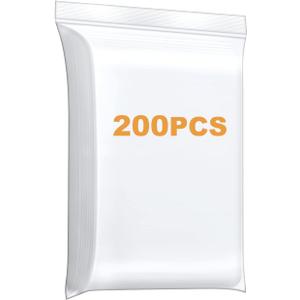 200PCS 1" x 1" 4Mil Small Clear Zip Bags, Reclosable Mini Zip Plastic Baggies Heavy Duty Lock Poly Bag For Jewelry Pill Beads Coin Thick Zipper
