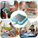 Tic Tac Toe Game, 6-in-1 Electronic Tic Tac Toe with Mute & Rechargeable - Handheld Travel Board Game for Kids Ages 4+, Adults, Family - Educational Learning Toy for Boys Girls，Blue