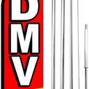 4 Less Co DMV SERVICES Windless Swooper Flag 15' Tall Pole Kit Feather Banner Sign rq-h, 48 x 96 inch