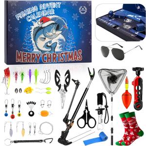 Fishing Advent Calendar 2025, 24 Days Christmas Unique Advent Calendar Men with Fishing Theme Gifts
