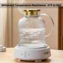 2 Liter 68 Ounces Glass Pitcher with Lid and Spout, Large Vertical Stripes Water Pitcher ribbed Borosilicate Glass Fridge Water Carafe for Cold Brew, Coffee, Lemonade, Sun Tea,Heat Resistant (Clear)