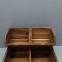 Acacia Wood Pantry Storage Bins, Stackable Storage Baskets Potato and Onion Storage Bins, Pantry Organizer Wooden Baskets Organization and Storage, Set 3 Pieces