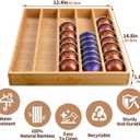 Bamboo Coffee Pod Storage Holder Drawer Insert K Cup Holder Pod Organizer Compatible with Nespresso Vertuo Vertuoline Capsules for Kitchen, Home, Office, Coffee Station Counter