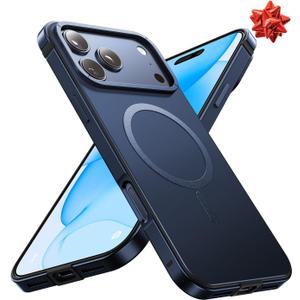 Magnetic for iPhone 17 Pro Max Case, [Metal Frame Grip] Fit for MagSafe [Military-Grade Protection] with Shockproof Anti-Lining Comfortable Cover for iPhone 17 Pro Max Phone Case, Blue