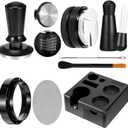 8 PCS Espresso Accessories Kit,51mm Espresso Tamper Tools, WDT Tool Espresso, Espresso Tamping Station, Distributor, Stirrer, Dosing Funnel, Puck Screen, Brush and Latte Art Pen
