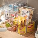 4 Packs plastic Storage Accessories,Clear Storage Bins with Lids,Stackable storage containers for Pantry Organizer and Storage,suitable for Kitchen, Living room,Bedroom, Bathroom, Office (Clear, 4XL)